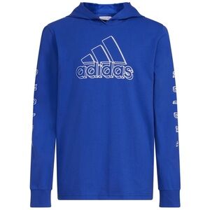 adidas Boys Long Sleeve Pro Lineage Hooded Tee Shirt